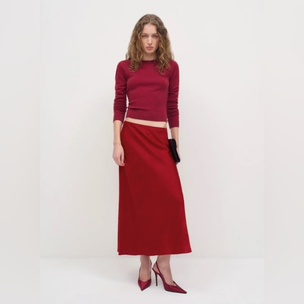 NEW Reformation Layla motif midi skirt - Seasonal – Sangre Jacquard Size 6
